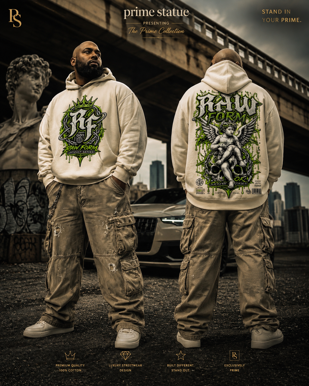 PRIME STATUE “RAW FORM: ARTIFACT SERIES” PULLOVER HOODIE