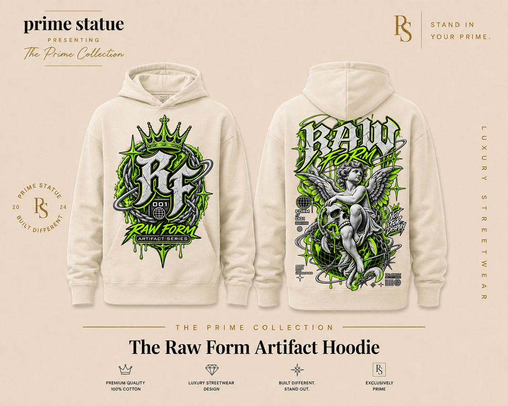 PRIME STATUE “RAW FORM: ARTIFACT SERIES” PULLOVER HOODIE